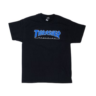 Thrasher Skate Mag Outlined Logo Short Sleeve Tee - Μαύρος - Κοντομάνικο μπλουζάκι