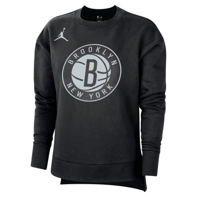 Nike Brooklyn Wmns Fleece Crew Statement Long-Sleeve Top - Μαύρος - Κοντομάνικο μπλουζάκι