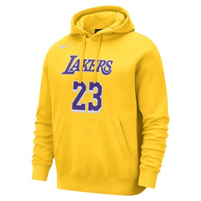 Nike NBA Los Angeles Lakers Club Pullover Amarillo - Κίτρινος - ΦΟΥΤΕΡ με ΚΟΥΚΟΥΛΑ