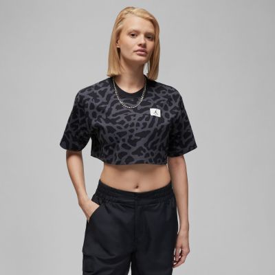 Jordan Cropped Graphic Tee Black - Μαύρος - Κοντομάνικο μπλουζάκι