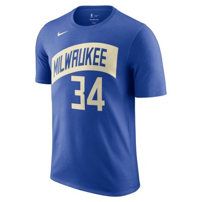 Nike NBA Milwaukee Bucks Giannis Antetokounmpo City Edition Tee - Μπλε - Κοντομάνικο μπλουζάκι