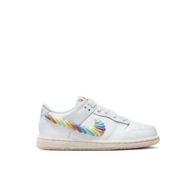 Nike Dunk Low SE "Rainbow Lace Swoosh" (PS) - άσπρο - Παπούτσια