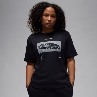 Jordan Wmns Graphic Girlfriend Tee Black - Μαύρος - Κοντομάνικο μπλουζάκι