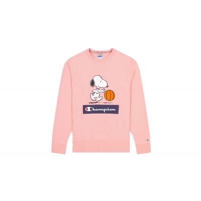 Champion x Peanuts Graphic crewneck Sweatshirt Coral - Ροζ - ΦΟΥΤΕΡ με ΚΟΥΚΟΥΛΑ