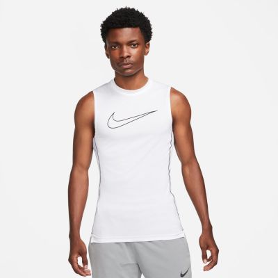 Nike Pro Dri-FIT Tight Fit Sleeveless Top White - άσπρο - Κοντομάνικο μπλουζάκι