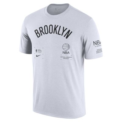 Nike Brooklyn Nets Courtside Tee - άσπρο - Κοντομάνικο μπλουζάκι