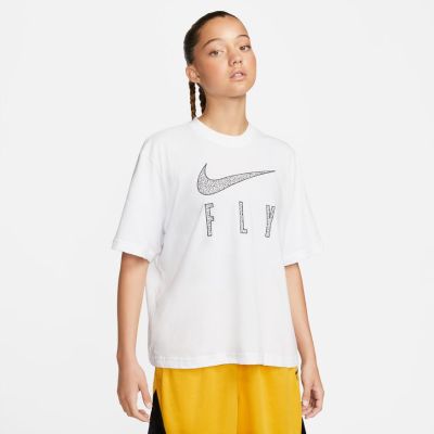 Nike Dri-FIT Swoosh Fly Wmns Boxy Tee - άσπρο - Κοντομάνικο μπλουζάκι