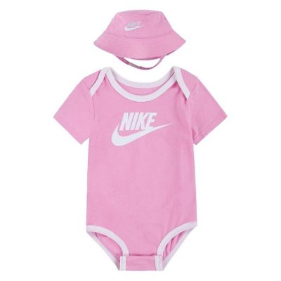 Nike Infant Core Bucket Hat & Bodysuit 2pc Set Pink - Ροζ - set