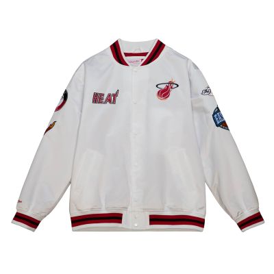 Mitchell & Ness NBA Miami Heat Hometown Lw Satin Jacket - άσπρο - Σακάκι