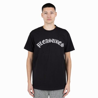 Pleasures Old E Logo Tee Black - Μαύρος - Κοντομάνικο μπλουζάκι