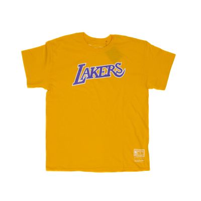 Mitchell & Ness Worn Logo / Wordmark Tee Los Angeles Lakers - Κίτρινος - Κοντομάνικο μπλουζάκι