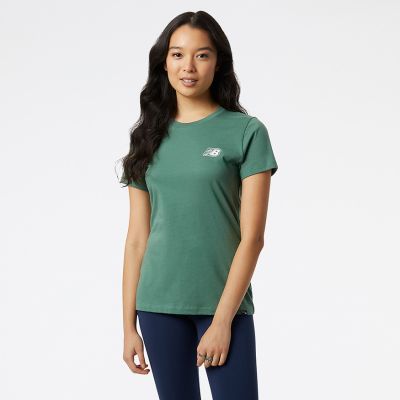 New Balance Sport Stacked Graphic Tee Wmns Green - Πράσινος - Κοντομάνικο μπλουζάκι